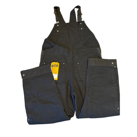 Carhartt OR4031-M Washed Duck Insulated Bib Overalls Black Mens Large Short NWT - Picture 2 of 5